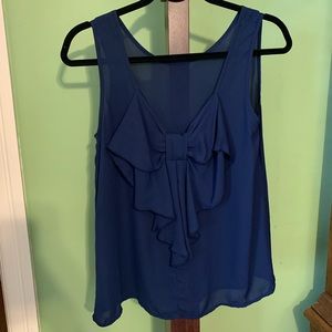 Navy Blue Top with Bow on back size S